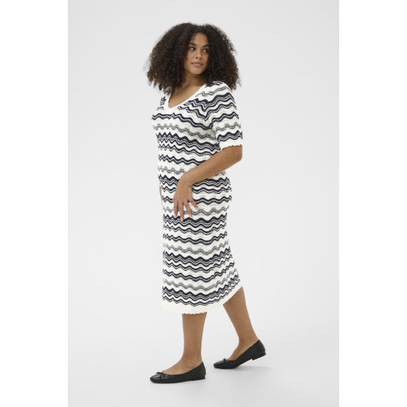 Kaffe Cania Knit Dress Chalk/Midnight