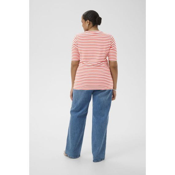 Kaffe Clia Flower T-shirt Poppy Red