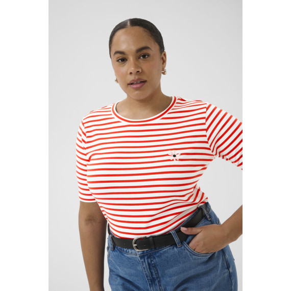 Kaffe Clia Flower T-shirt Poppy Red