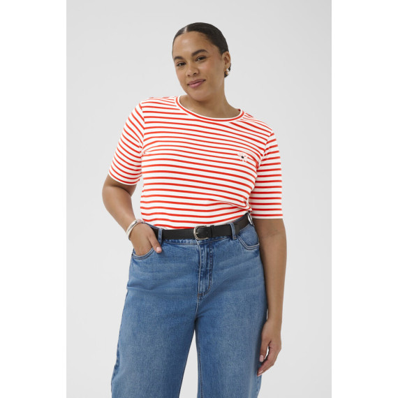 Kaffe Clia Flower T-shirt Poppy Red