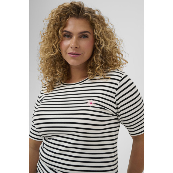 Kaffe Clia Flower T-shirt Chalk/Black