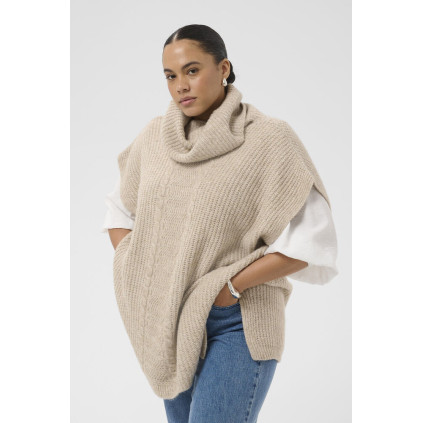 Kaffe Cmala Knit Poncho Feather Grey Melange
