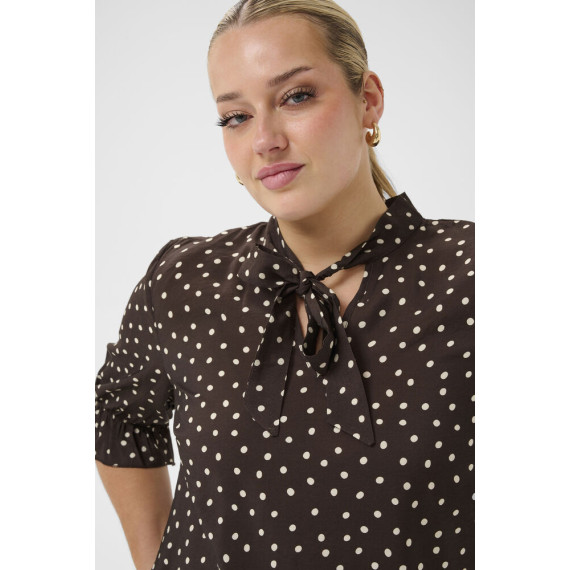 Kaffe Cditte Blouse Coffee Bean/Turtledove dots