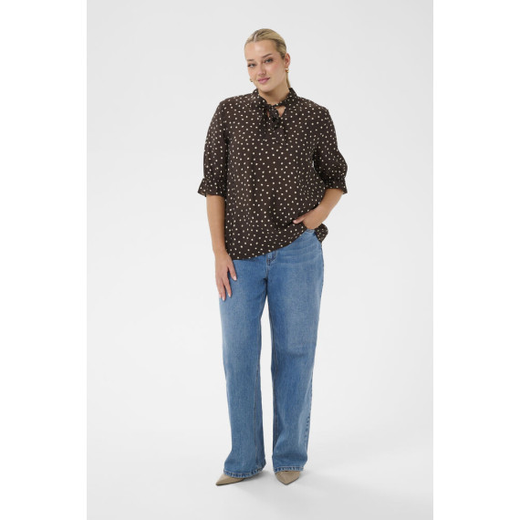 Kaffe Cditte Blouse Coffee Bean/Turtledove dots