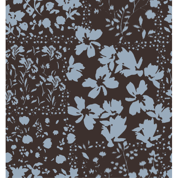 Kaffe Cmila Printed Blouse Coffee Bean/ Blue Fog