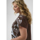 Kaffe Cmila Printed Blouse Coffee Bean/ Blue Fog