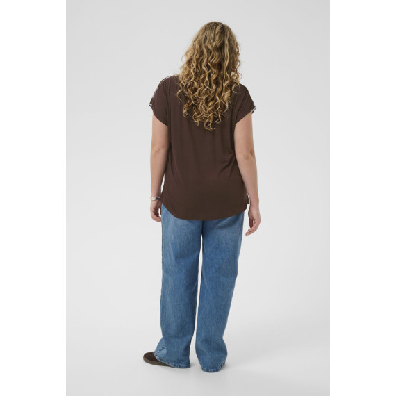 Kaffe Cmila Printed Blouse Coffee Bean/ Blue Fog