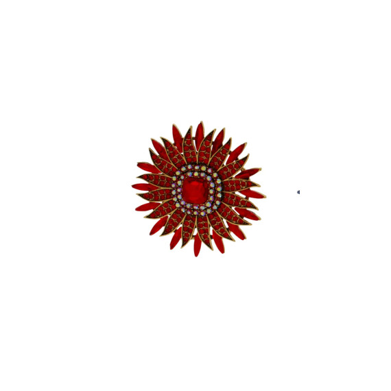 Dansk Copenhagen Tracey Colorful Brooch Red