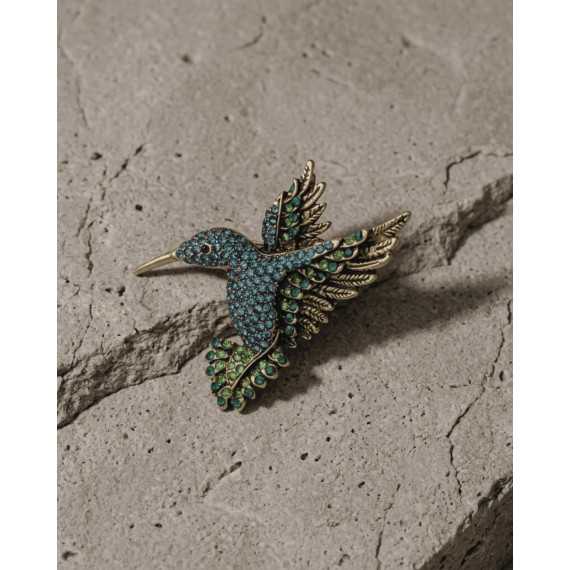 Dansk Copenhagen Tracey Bird Brooch Blue