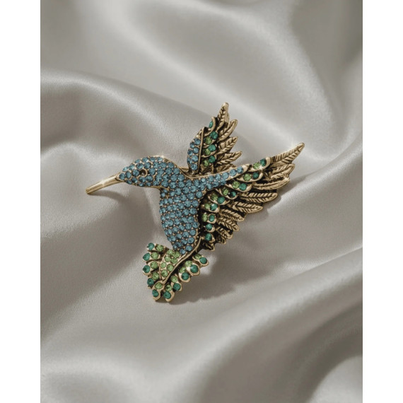 Dansk Copenhagen Tracey Bird Brooch Blue