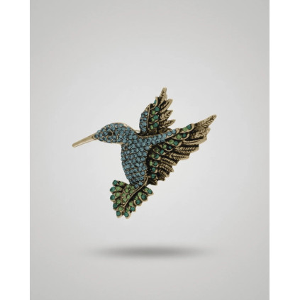 Dansk Copenhagen Tracey Bird Brooch Blue