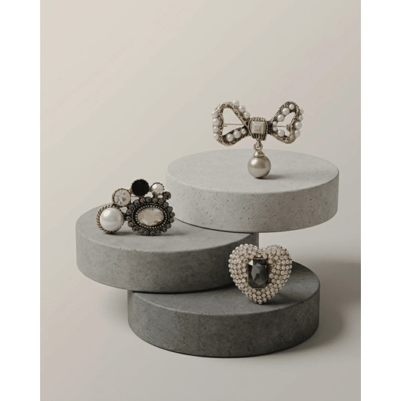 Dansk Copenhagen Tracey 3in1 Midcentury Pearl Brooch Set