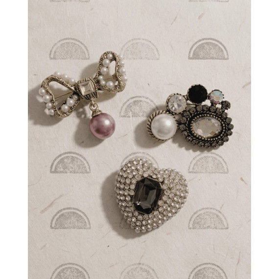 Dansk Copenhagen Tracey 3in1 Midcentury Pearl Brooch Set