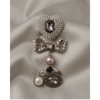 Dansk Copenhagen Tracey 3in1 Midcentury Pearl Brooch Set