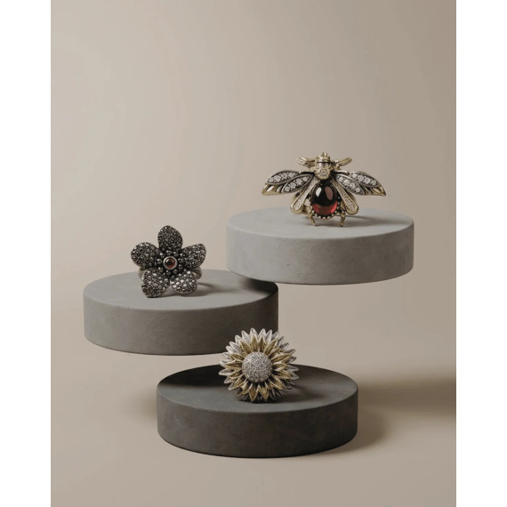 Dansk Copenhagen Tracey 3in1 bee & Flower Brooch Set