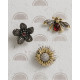 Dansk Copenhagen Tracey 3in1 bee & Flower Brooch Set