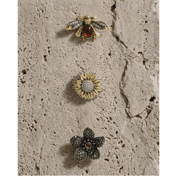 Dansk Copenhagen Tracey 3in1 bee & Flower Brooch Set