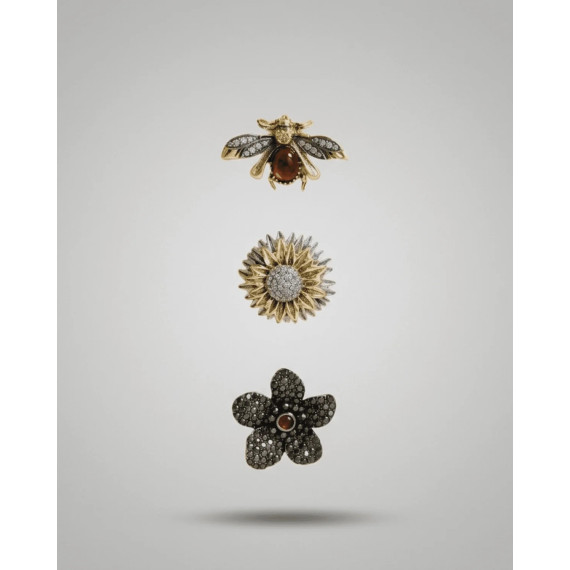 Dansk Copenhagen Tracey 3in1 bee & Flower Brooch Set