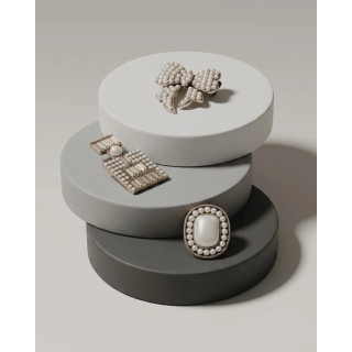 Dansk Copenhagen Tracey 3in1 Smooked Diamand & Pearl Brooch Set