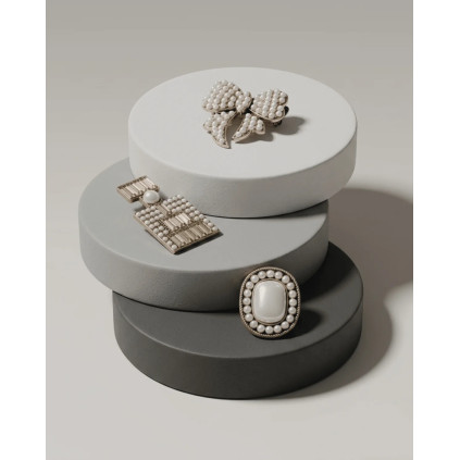 Dansk Copenhagen Tracey 3in1 Smooked Diamand & Pearl Brooch Set