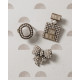 Dansk Copenhagen Tracey 3in1 Smooked Diamand & Pearl Brooch Set