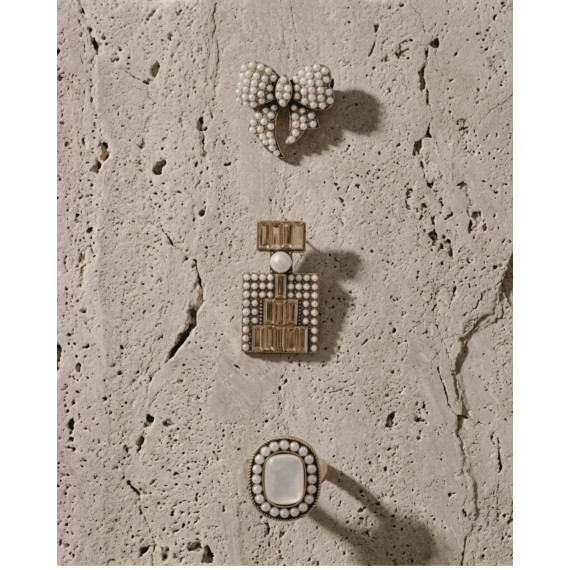 Dansk Copenhagen Tracey 3in1 Smooked Diamand & Pearl Brooch Set