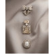 Dansk Copenhagen Tracey 3in1 Smooked Diamand & Pearl Brooch Set