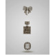Dansk Copenhagen Tracey 3in1 Smooked Diamand & Pearl Brooch Set