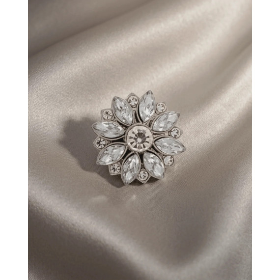 Dansk Copenhagen Ingunn Clear CZ Flower button Cover