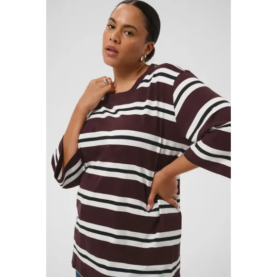 Kaffe Cwinni Tshirt Fudge/Chalk/Black