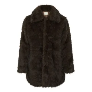 Kaffe Caurola Coat Dark Brown Fur