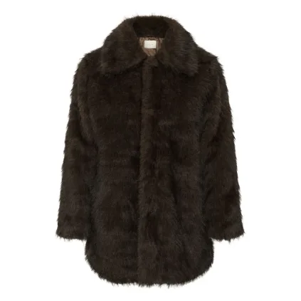 Kaffe Caurola Coat Dark Brown Fur