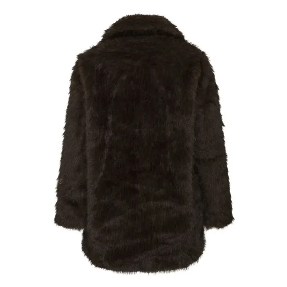 Kaffe Caurola Coat Dark Brown Fur