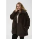 Kaffe Caurola Coat Dark Brown Fur
