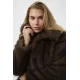 Kaffe Caurola Coat Dark Brown Fur